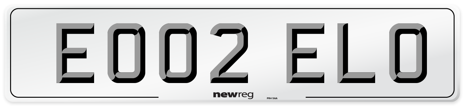 EO02 ELO Number Plate from New Reg